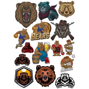 Ayı Sticker Set-6 12 Parça Telefon, Tablet, Defter, Laptop Sticker