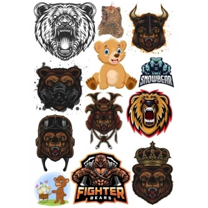 Ayı Sticker Set-9 12 Parça Telefon, Tablet, Defter, Laptop Sticker