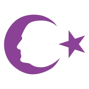 Ayyıldız ve Atatürk Silüeti Sticker17x17 Cm Mor