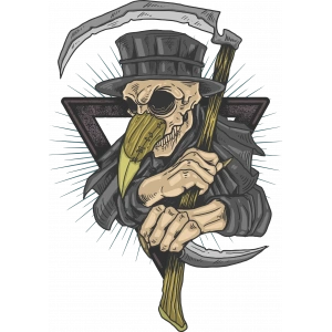 Azrail Sticker 10x10 cmRenkli Sticker