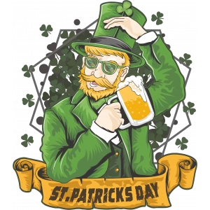 İrlandalı Sticker 10x10 cmRenkli Sticker