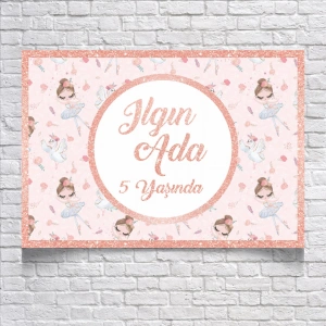 Balerin Temalı Doğum Günü Afişi 35X50 cm