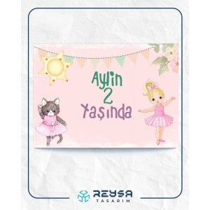 Balerin Temalı Doğum Günü Afişi 50X70 cm