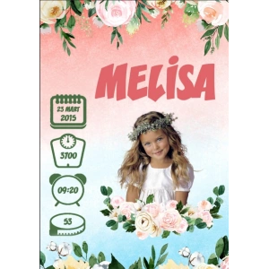 Resimli Çiçek Taçlı Yaş Panosu