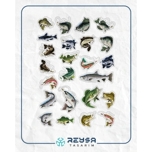Balık ve Balıkçılık Sticker Set 3