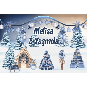 Kış Temalı Doğum Günü Afişi -1 35X50 cm