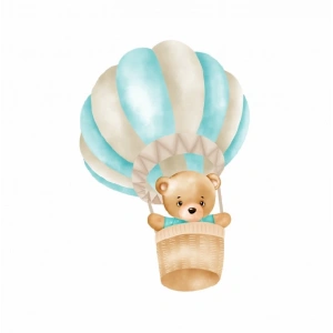 Balon Sepetinde Uçan Ayıcık Duvar Stickerı