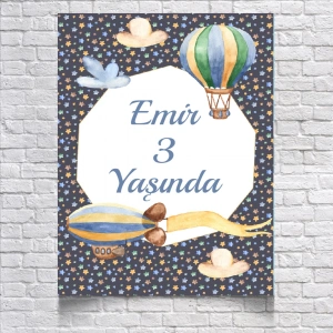 Balon Temalı Doğum Günü Afişi 35X50 cm
