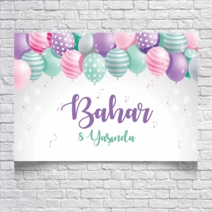 Balon Temalı Doğum Günü Afişi 35x50 Cm