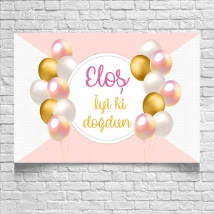 Balon Temalı Doğum Günü Afişi 70X100 cm