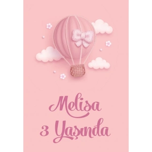 Balon temalı doğum günü afişi 70X100 cm