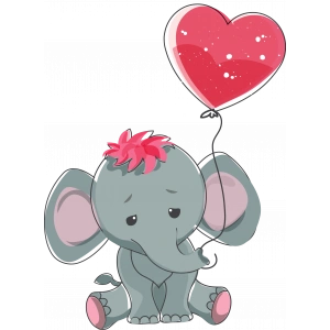Balonlu Fil Yavrusu Duvar Stickerı