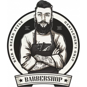 Barber Shop Sticker 10x10 cmRenkli Sticker