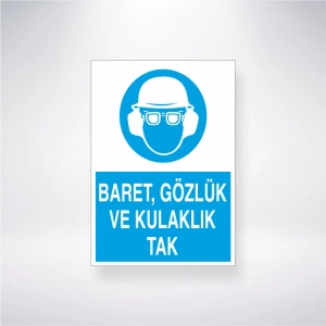 Baret, Gözlük ve Kulaklık Tak Sticker 20X28 Cm