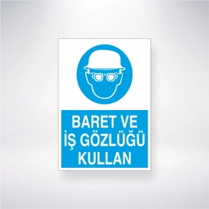 Baret ve İş Gözlüğü Tak Sticker 20X28 Cm