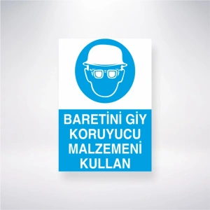 Baretini Giy Koruyucu Malzemeni Kullan Sticker 20X28 Cm