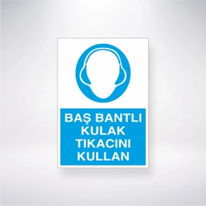 Baş Bantlı Kulak Tıkacını Kullan Sticker 20X28 Cm