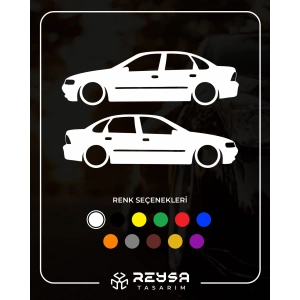 Basık Opel Vectra Sticker 17x17 Cm Beyaz