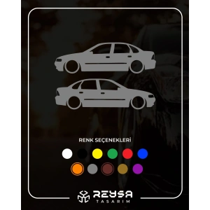 Basık Opel Vectra Sticker 17x17 Cm Gri
