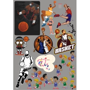 Basketbol Sticker Set 5 15 Parça Telefon, Tablet, Defter, Laptop Sticker