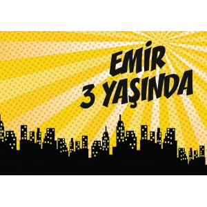 Şehir Temalı Doğum Günü Afişi 50X70 cm