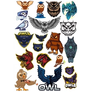 Baykuş OWL Sticker Set-12 20 Parça Telefon, Tablet, Defter, Laptop Sticker