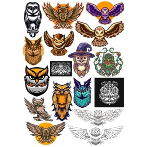 Baykuş OWL Sticker Set-16 17 Parça Telefon, Tablet, Defter, Laptop Sticker