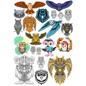 Baykuş Sticker Set 13 20 Parça Telefon, Tablet, Defter, Laptop Sticker