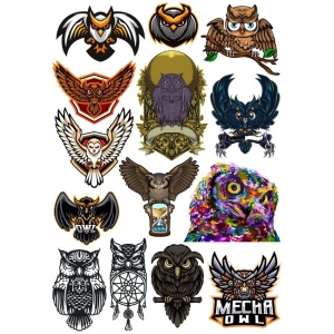 Baykuş Sticker SET 3 14 Parça Telefon, Tablet, Defter, Laptop Sticker