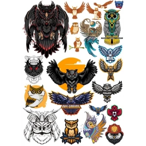 Baykuş Sticker Set 7 18 Parça Telefon, Tablet, Defter, Laptop Sticker