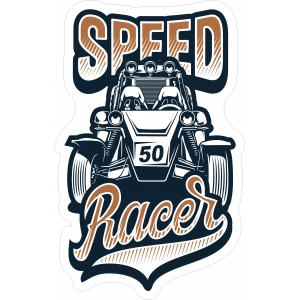 Speed Racer Sticker 10x10 cmRenkli Sticker