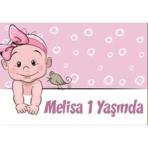 Bebek Temalı Doğum Günü Afişi 70X100 cm