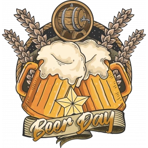 Beer Day Sticker 10x10 cmRenkli Sticker