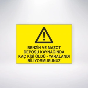 Benzin ve Mazot Deposu Kaynağında Kaç Kişi Öldü- Yaralandı Biliyormusunuz Sticker 20X28 Cm