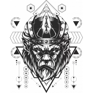 Kral Goril Sticker 10x10 cmRenkli Sticker