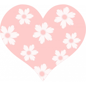 Beyaz Çiçekli Kalp Duvar Stickerı