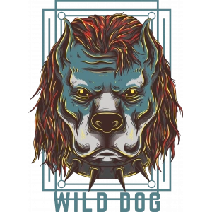 Wild Dog Sticker 10x10 cmRenkli Sticker