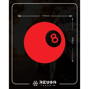 Bilardo Topu Stikcer 17x17 Cm Kırmızı