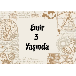 Bilim temalı Doğum günü afişi 100X150 cm