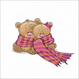 Birbirine Sarılan Ayılar Sticker