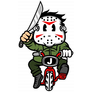 Bisikletli Sticker 10x10 cmRenkli Sticker