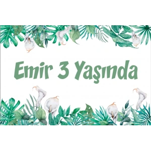 Bitkiler Temalı Doğum Günü Afişi 70X100 cm