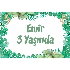 Bitkiler Temalı Doğum Günü Afişi -1 35X50 cm