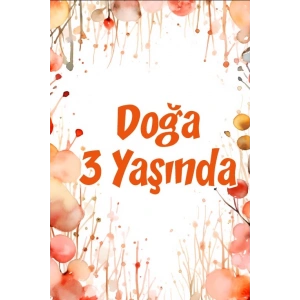 Pembe Çiçekler Doğum Günü Afişi 100X150 cm