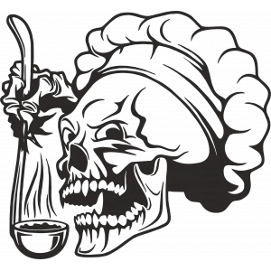 Çay İçen İskelet Sticker 10x10 cmRenkli Sticker