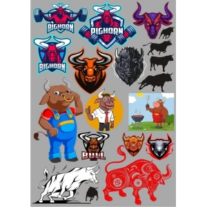 Boğa Sticker Set 20 Parça Telefon, Tablet, Defter, Laptop Sticker