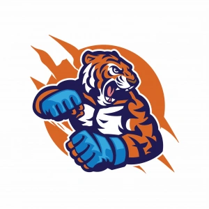 Boksör Kaplan Sticker 10x10 cmRenkli Sticker