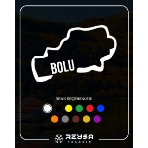 Bolu Harita Araba Sticker 17x17 Cm Beyaz