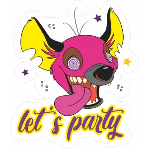 lets party sticker 10x10 cmRenkli Sticker