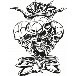 Taçlı Kurukafalar Sticker 10x10 cmRenkli Sticker